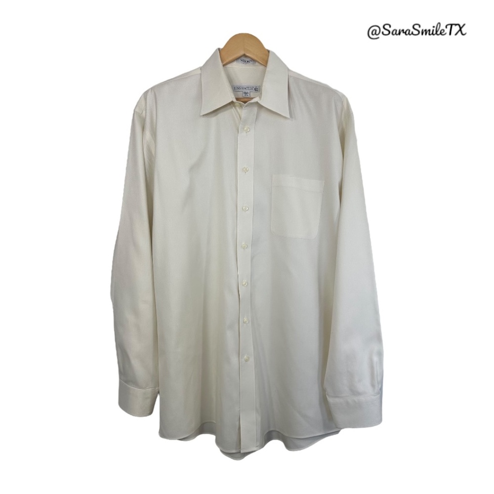 JOSEPH & FEISS Non Iron Beige Long Sleeve Button Down Shirt - Size 17, 36/37